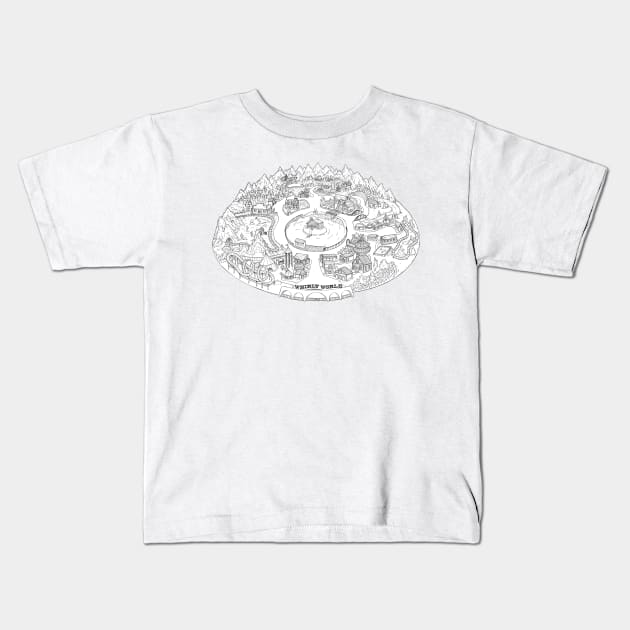 Whirly World Park Map White Kids T-Shirt by EmetStudios